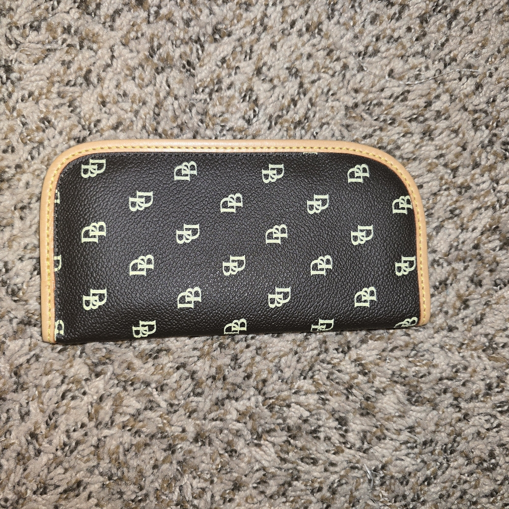 Brown and Tan Eye Glass Case with DB Pattern